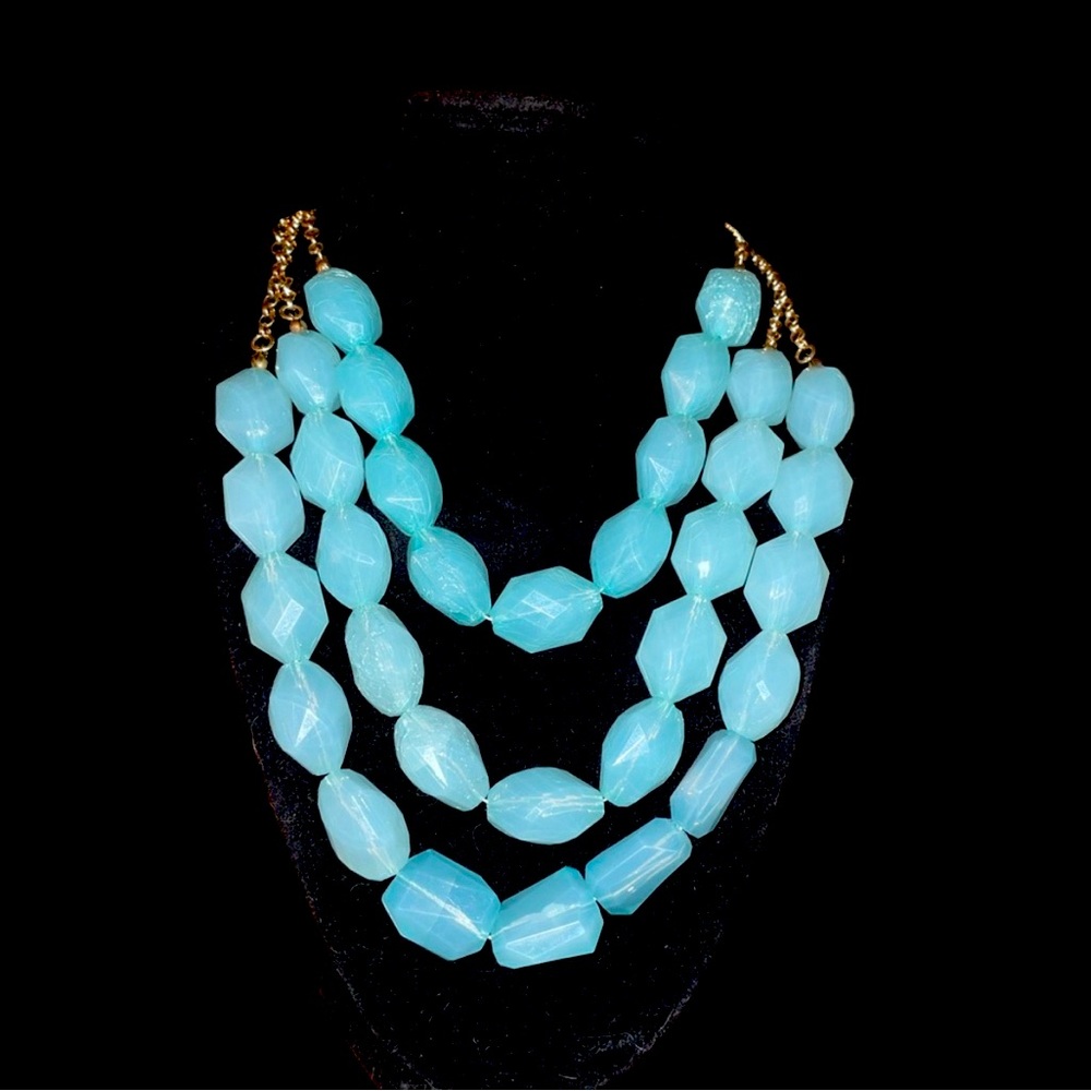 Forever 21 3 strand necklace with beautiful blue/green stones~ New with tag
